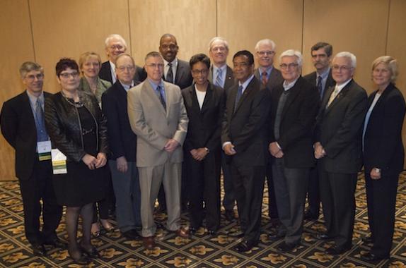 Back Row (Lto R): Dan Lambert, June Wispelwey, Joseph Smith, Levi Thompson, Thomas Degnan, John Ekerdt, and Dennis Griffith. Front Row (L to R): Cheryl Teich, Jack Hipple, John Cirucci, Rosemary Wesson, Otis Shelton, Tim Anderson, Phil Westmoreland, and Diane Spencer. Not pictured: Christine Seymour, Paula Hammond, and Annette Johnson. Click profile links below to see photos.