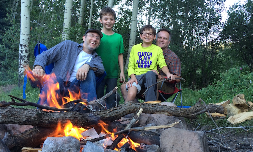 Tony on a camping trip with his family.