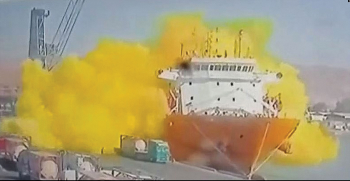 A chlorine gas release occurred during a loading operation