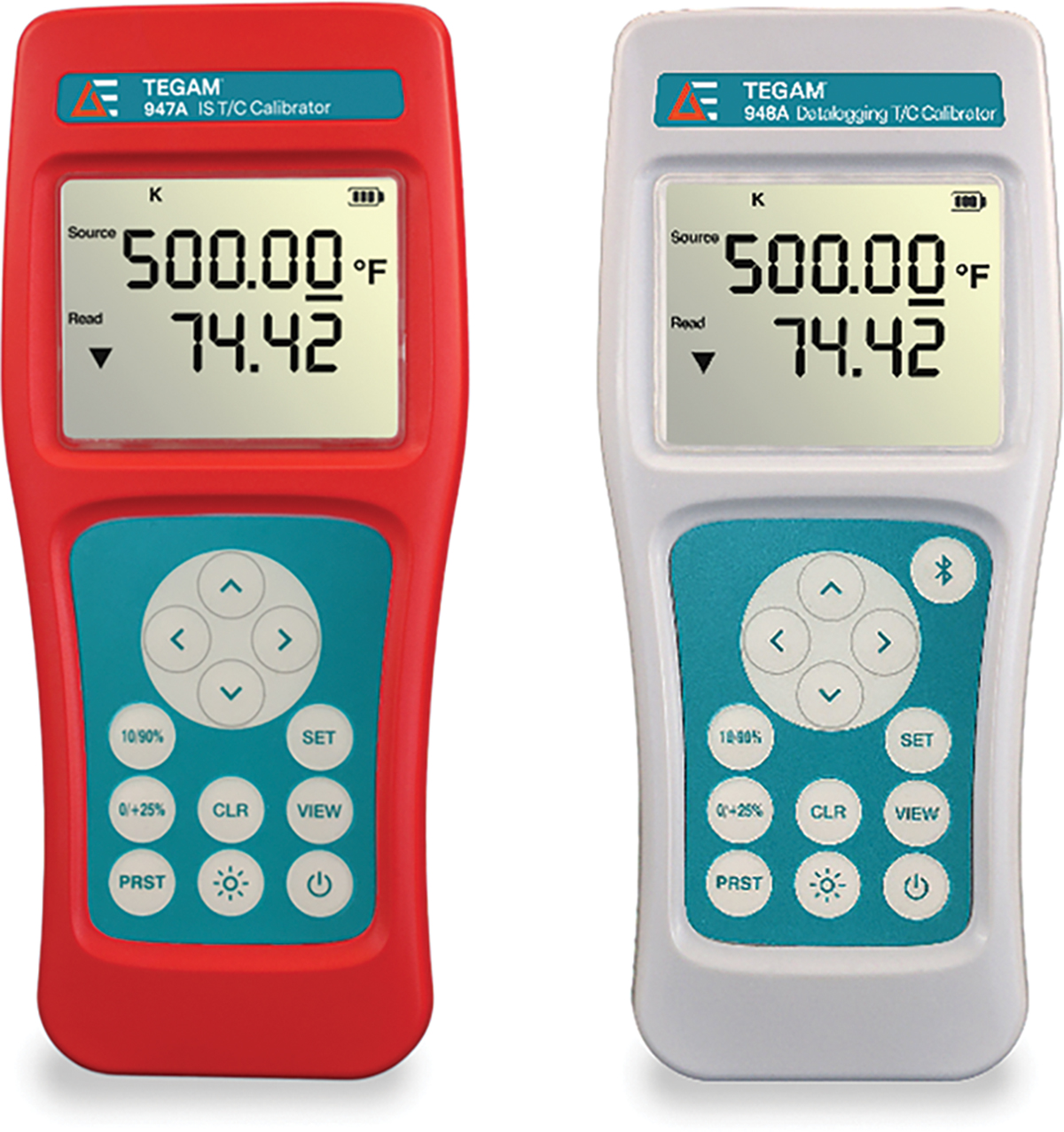 Handheld 947A and 948A temperature calibrators for hazardous manufacturing areas. 