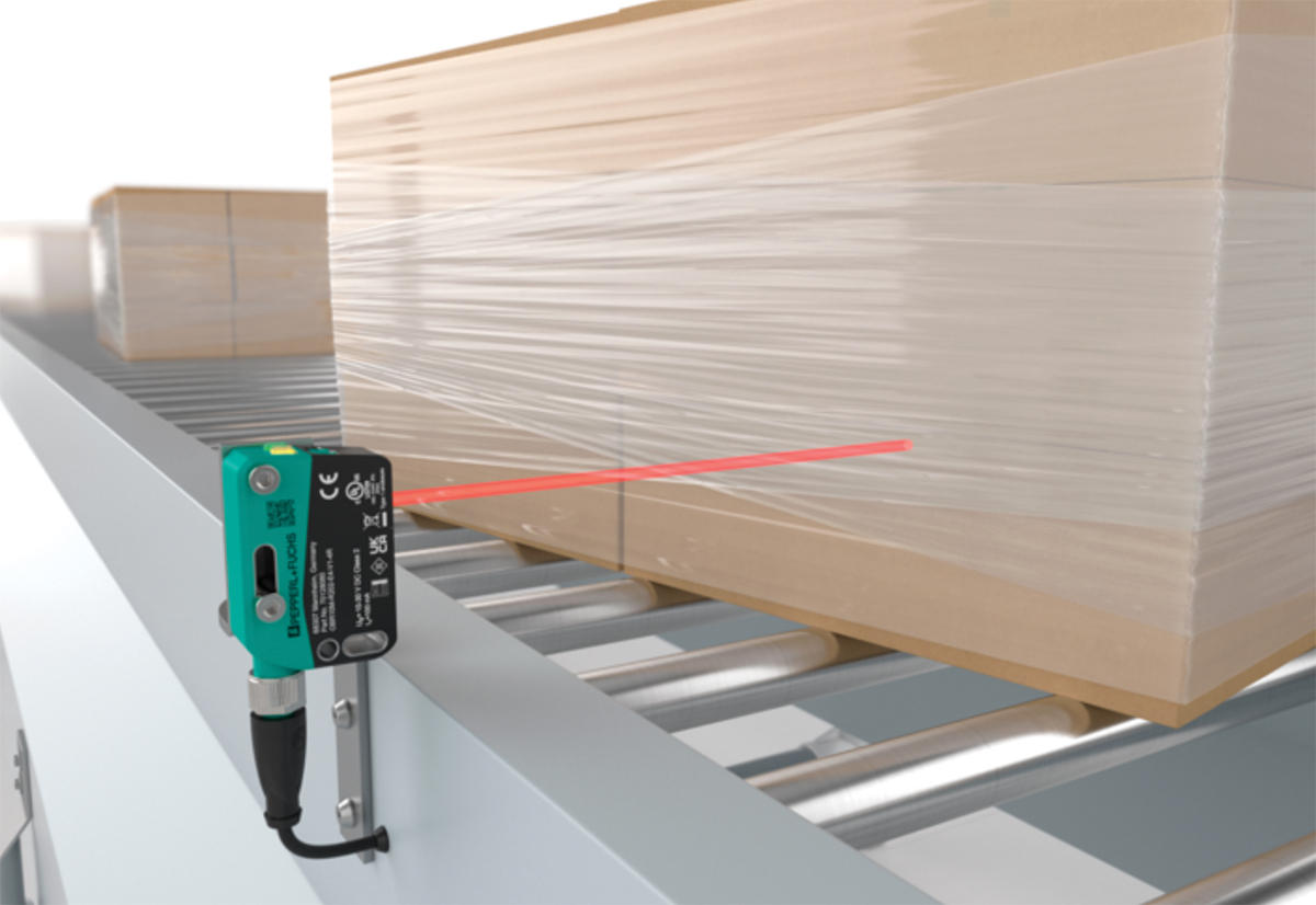 This photoelectric sensors is suitable for industrial material handling applications with difficult-to-sense surfaces like foil-wrapped pallets