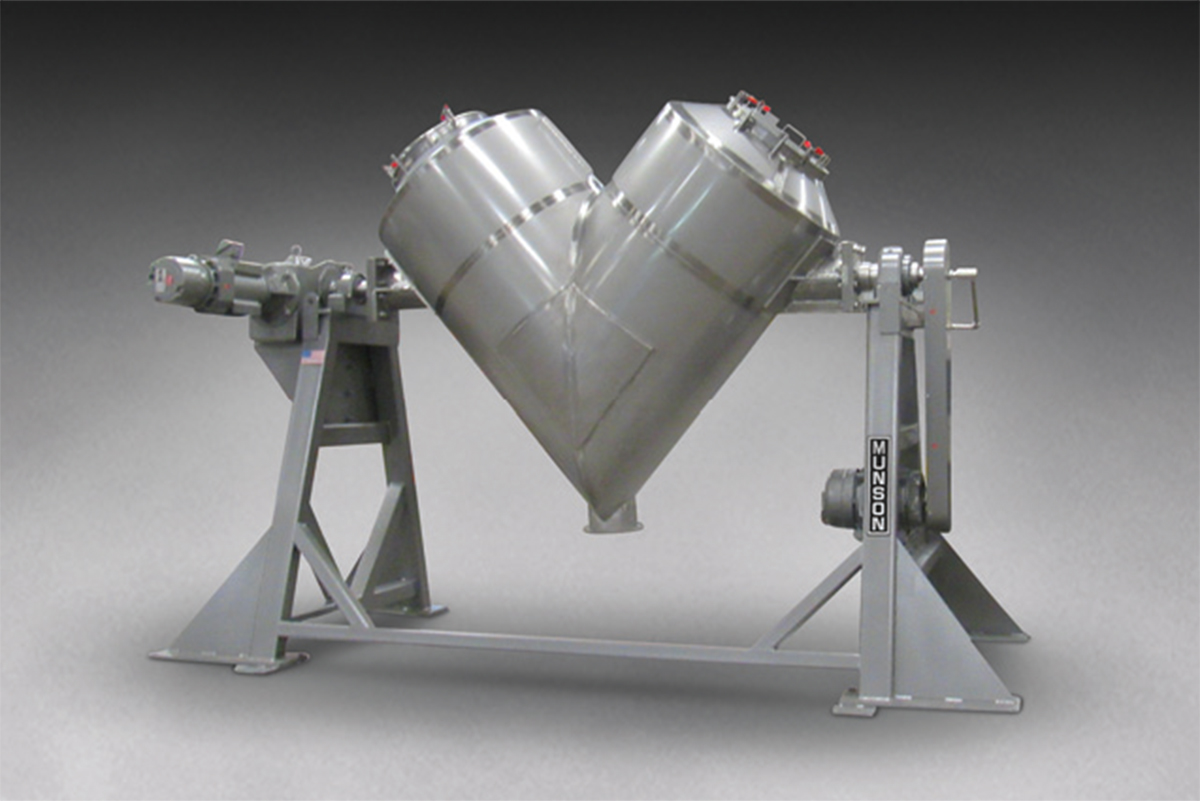 VB-60-SSIS sanitary v-cone blender mixes dry and granular bulk materials uniformly