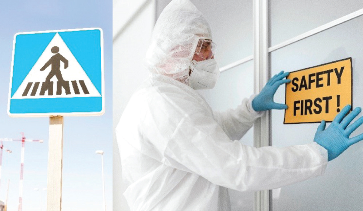 Visual signage can be utilized to advise workers of safety precautions.