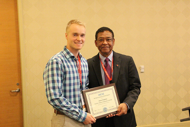 2014 McKetta Scholarship Winner Austin Tackaberry and Past AIChE President Otis Shelton