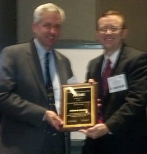 Bill Bentley, Univ. Maryland receiving the FPBE (Division 15) Award for 2012. John Morgan, session chair is on the right.