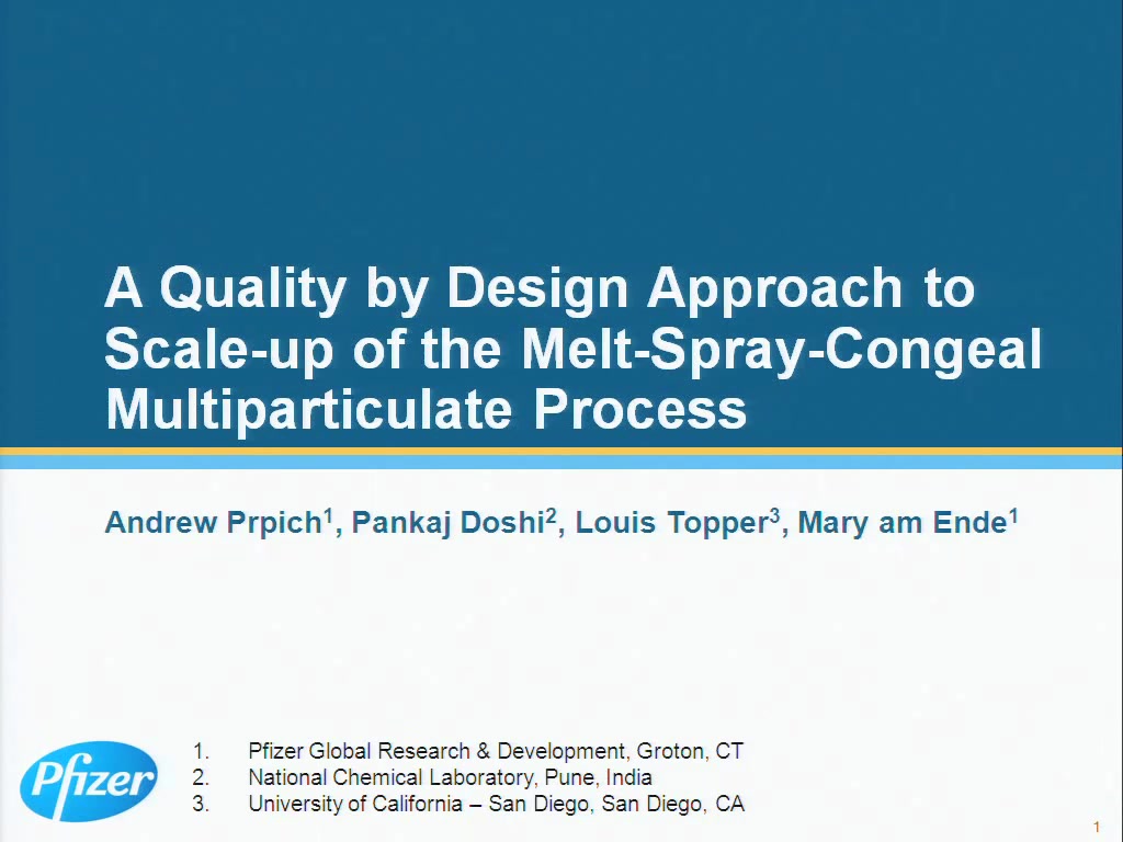 a quality by design approach to scale up of the melt spray congeal multiparticulate process aiche
