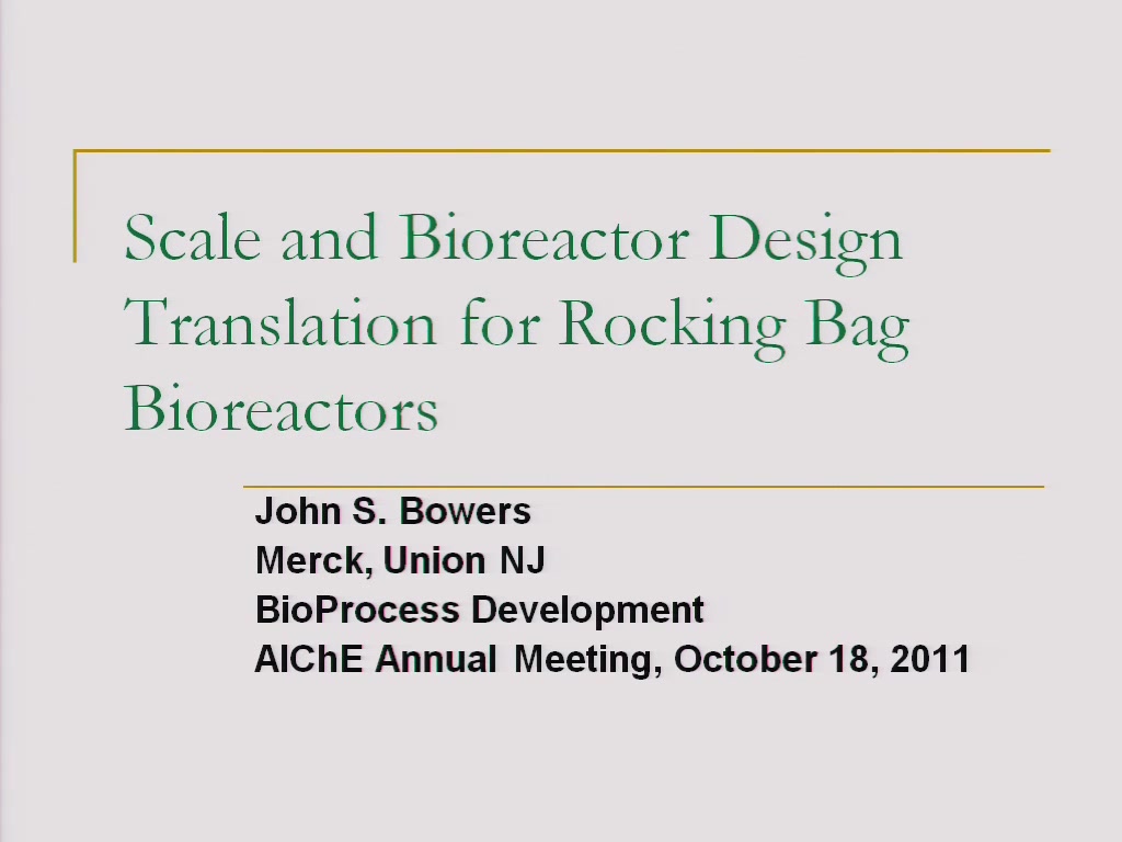 Scale and Bioreactor Design Translation for Rocking Bag Bioreactors | AIChE