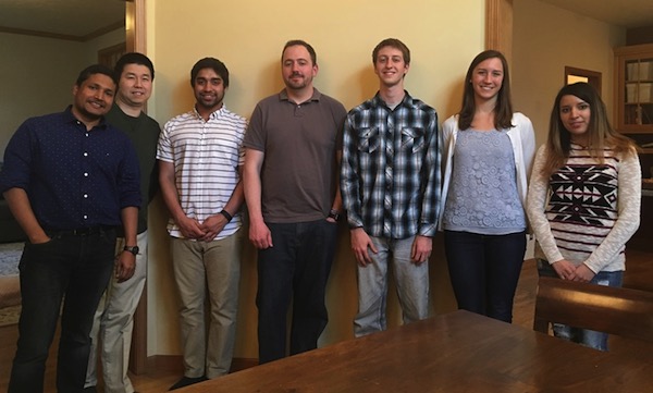 Mathew with his students.