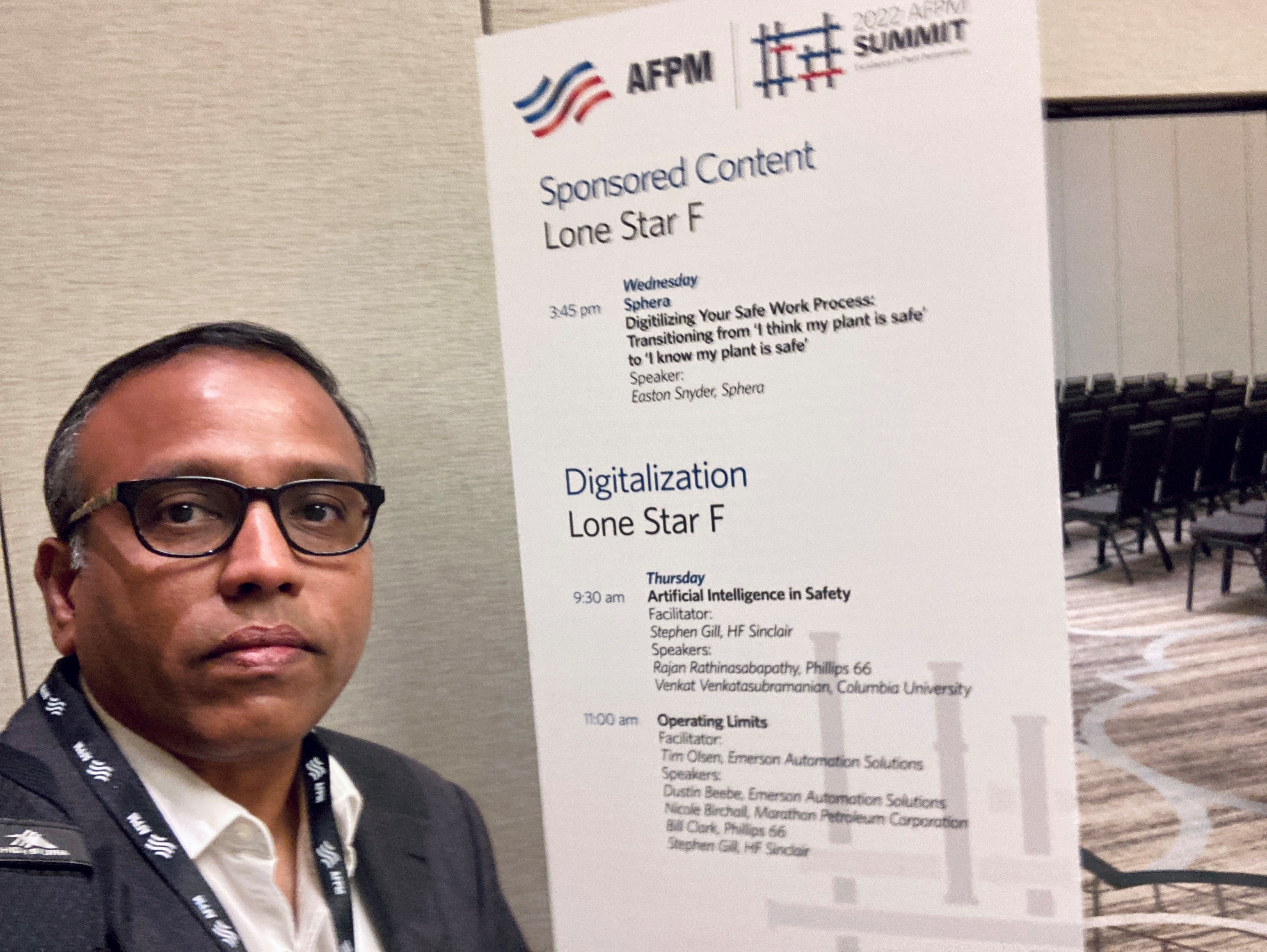 Rajan at the 2022 AFPM Summit, where he was a speaker