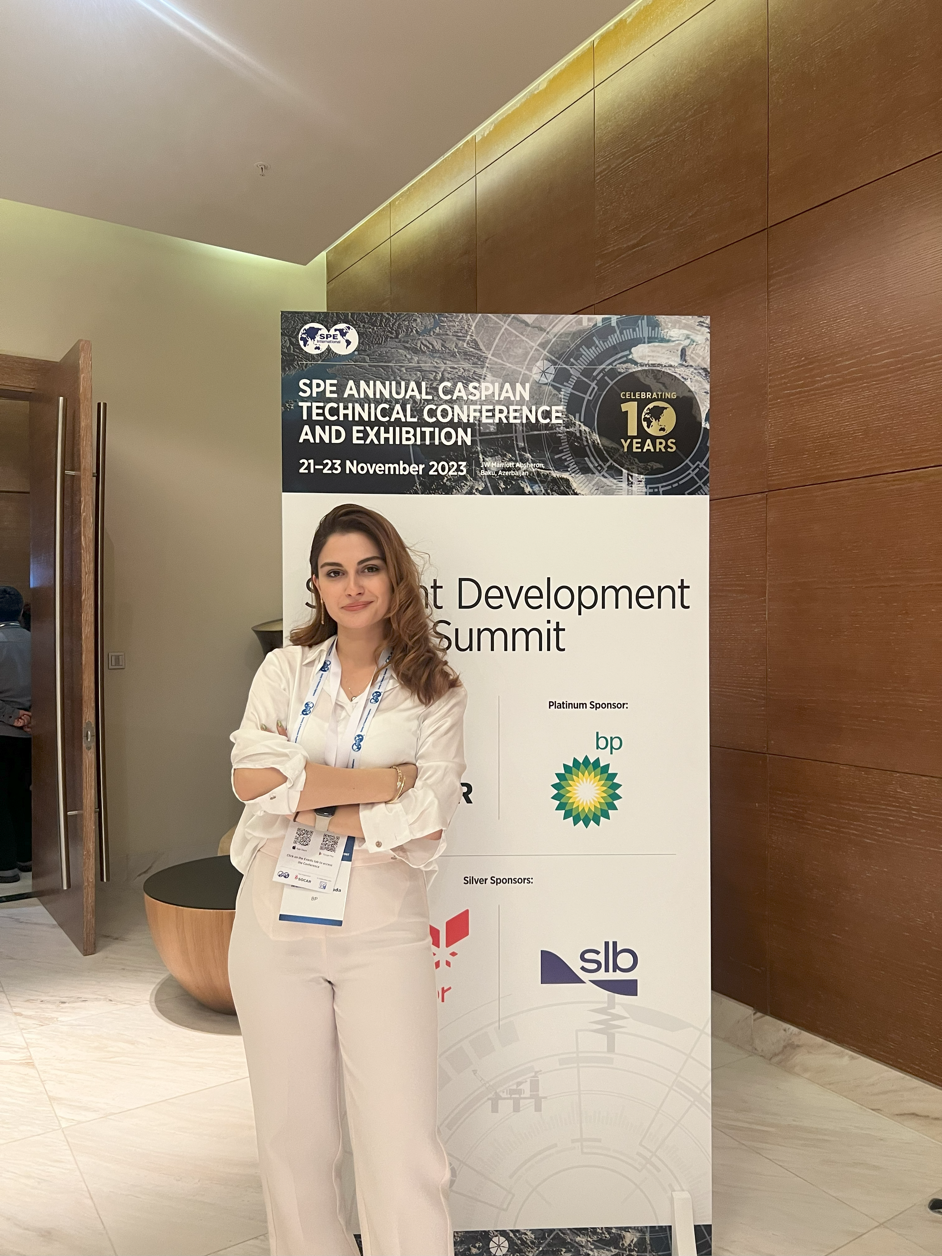 Taliya attending the SPE Caspian Development Technical Conference.