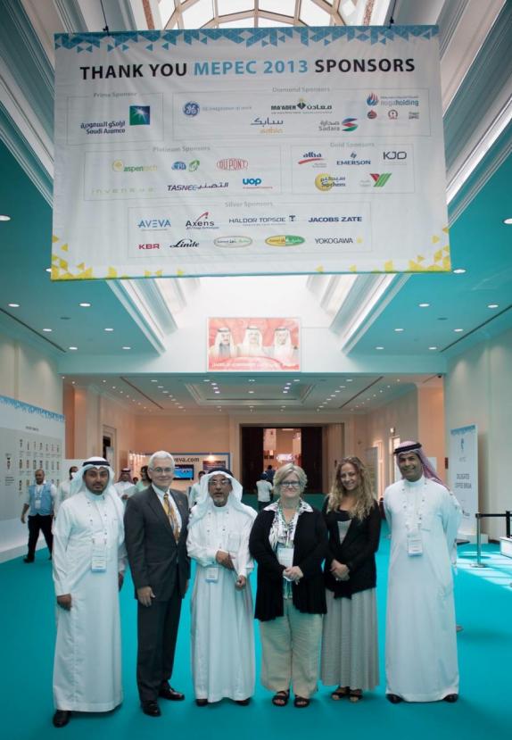AIChE's Phil Westmoreland, Bette Lawler, and CCPS's Lamese Bader with Saudi Local Section