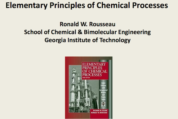 elementary principles of chemical processes