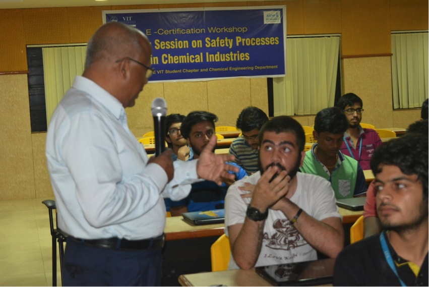 Our Chief Guest, Mr. Nirmal Gandhi interacting with the students