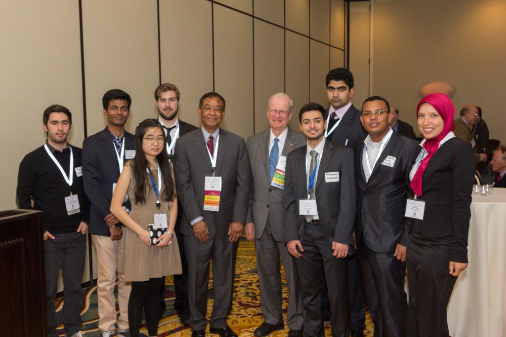 2015 International Travel Grant Winners with Past AIChE President Otis and  Shelton and 2016 Board of Directors Member John O' Connell