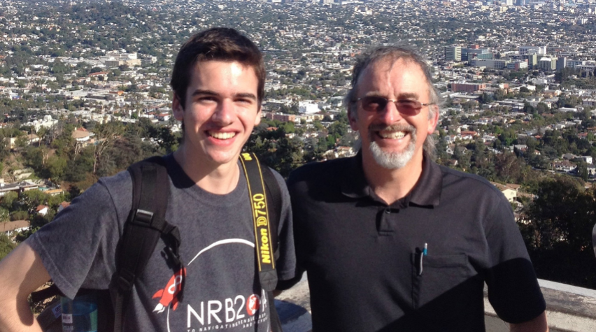 Wayne Bequette (Right) and Brendan Fahy Bequette (Left), at the Griffith Observatory in 2016 during a trip to LA to visit several movie studios