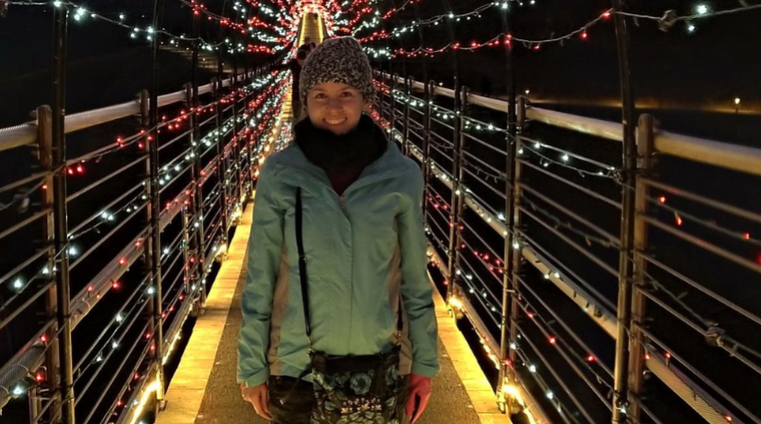 Laura at the Skybridge Park in Gatlinburg, Tennessee