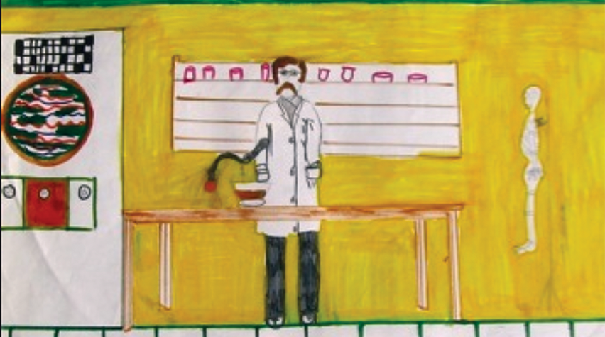 When the Draw-a-Scientist study was first conducted in the 1960s, more than 99% of grade-school children drew a male scientist. Source: https://upload.wikimedia. org/wikipedia/commons/3/35/Drawing_from_original_DAST_ study.jpg, Creative Commons Attribution-Share Alike 3.0 Unported License (CC BY-SA 3.0) (July 21, 2005).