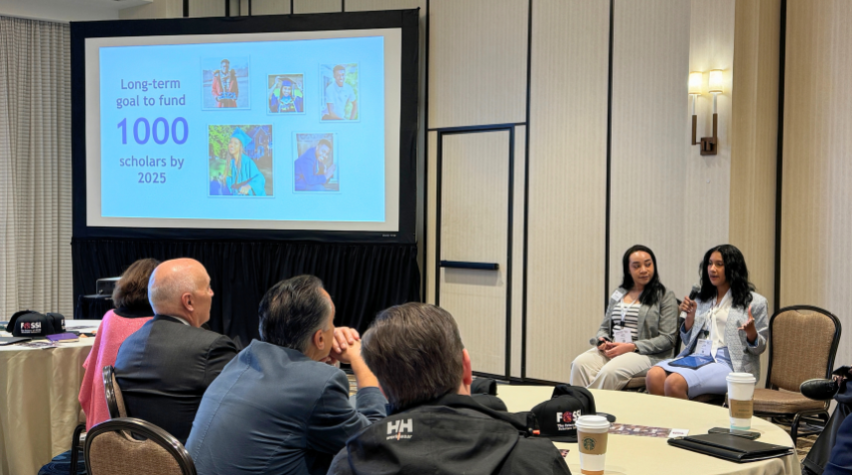 FOSSI Scholars Carol Akpan and Liyah Wilson share insights at the FOSSI Sponsor Roundtable in New Orleans.