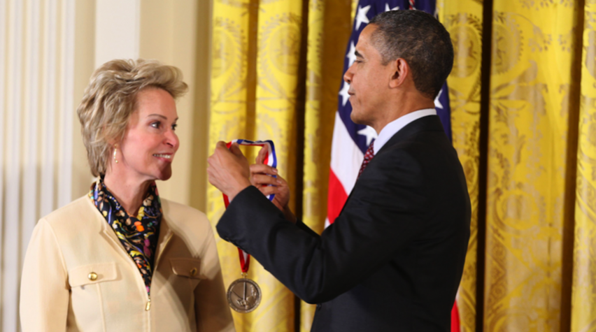 President Obama awards Frances the National Medal of Technology at the White House (via Caltech)