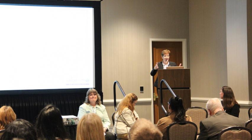 Kathleen S. Shell, Executive VP at Applied Engineering Solutions, shares career experiences with the audience in New Orleans.