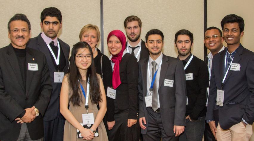 Mohamed appears fourth from right, with other 2015 International Travel Grant Winners, AIChE Executive Director June Wispelwey and CCPS Technical Director Shakeel Kadri