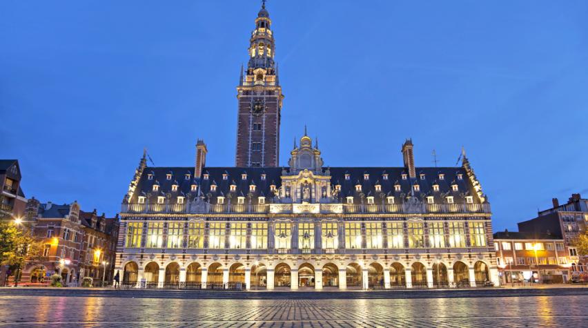 University Library of Leuven, whose bell tower and carillion are dedicated to the American engineers who lost their lives during World War I.