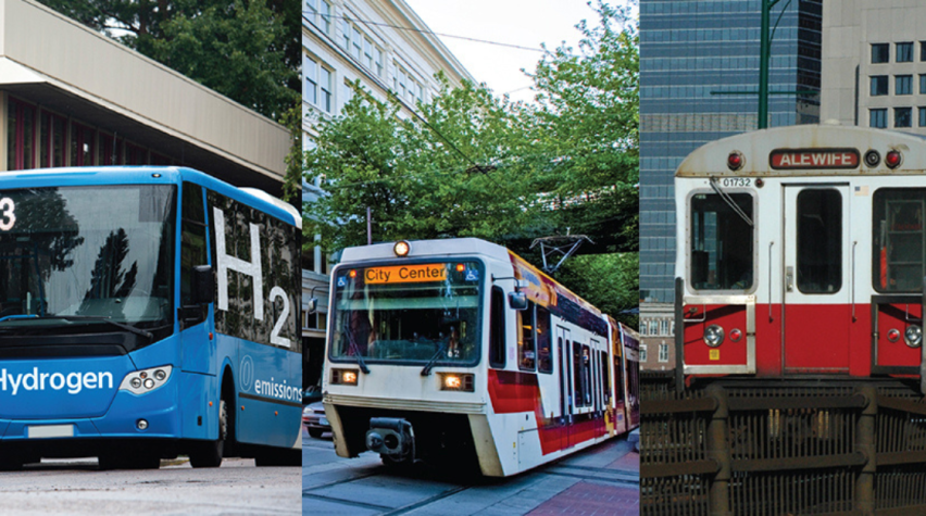 Photo: Public transit that is robust, accessible, and well-maintained will be a necessary tool for reducing traffic congestion in American cities and lowering greenhouse gas (GHG) emissions (3). All public transit options produce fewer pounds of CO2 per commuter mile than personal vehicles, with buses, light rail, and heavy rail generating a 34%, 63%, and 77% reduction in emissions per commuter mile, respectively.