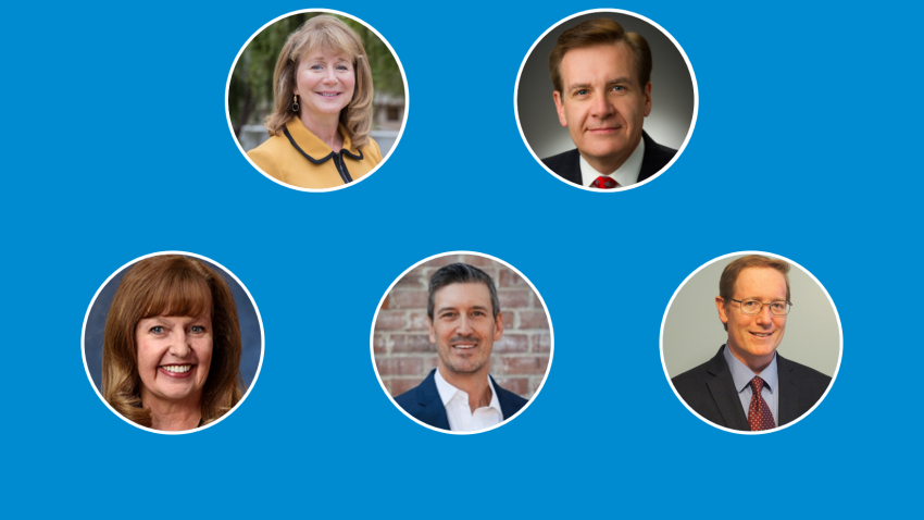 Top (L to R): Jennifer Sinclair Curtis, Michael J. Graff; Bottom (L to R): Taryn Bayles, Garry Bryan, Kevin Fogash Top (L to R): Jennifer Sinclair Curtis, Michael J. Graff; Bottom (L to R): Taryn Bayles, Garry Bryan, Kevin Fogash