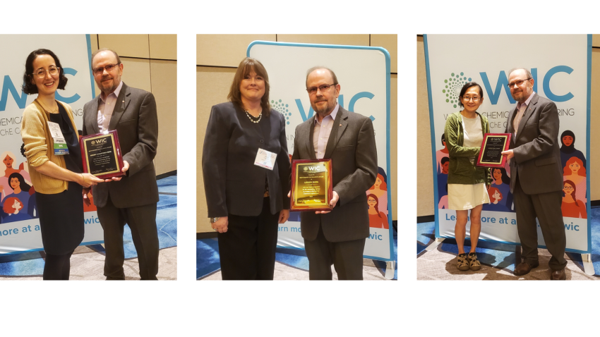 Scott Love and the 2023 WIC Mentorship Awardees (L to R: Anush Chiappino-Pepe, Louisa Nara, Christina Chan)